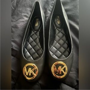 Michael Kors Black Loafers with Gold Emblem
